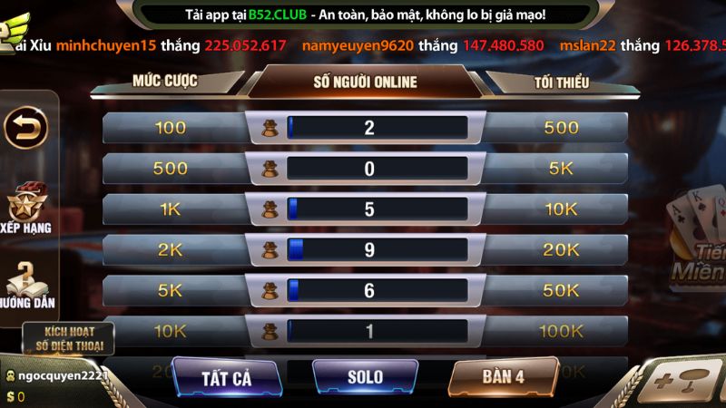 Hướng dẫn cách chơi tiến lên miền nam tại địa chỉ B52 Club